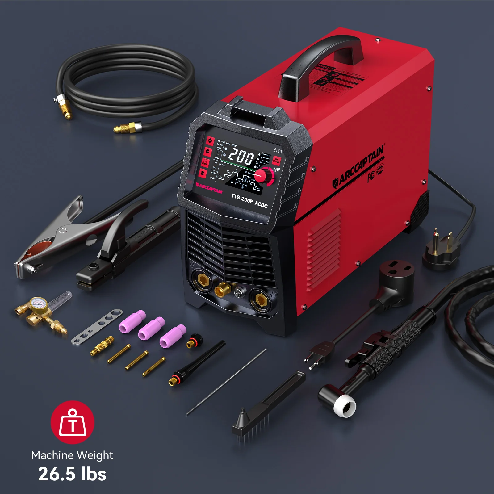 Arccaptain AC DC TIG200P Multi Process Pulse TIG Aluminum Welder - Image 10
