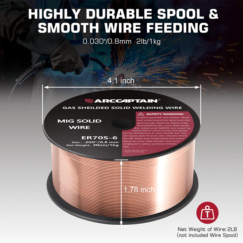 Arccaptain 2 Lbs ER70S-6 MIG Welding Wire Gas Solid Wire - Image 6