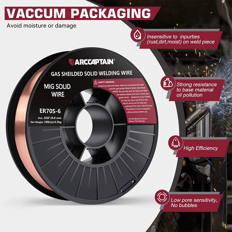 Arccaptain ER70S-6 Welding Wire 10 Lbs Low Splatter Mig Wire - Image 5