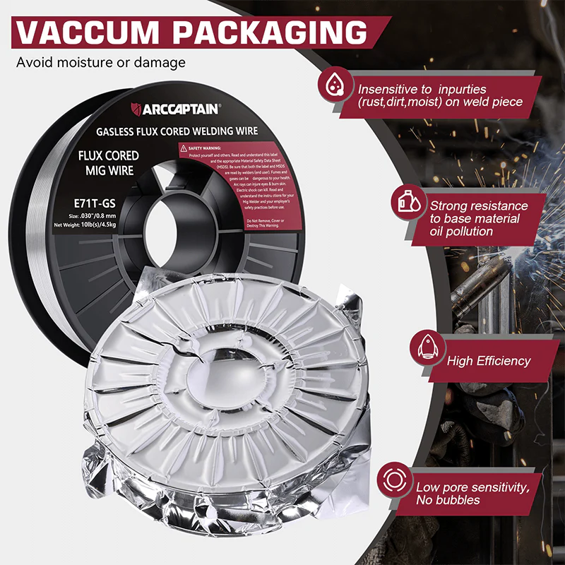 ARCCAPTAIN E71T-GS 10 Lbs Flux Core Welding Wire Non-GAS Mild Carbon Steel Welding Wire - Image 6