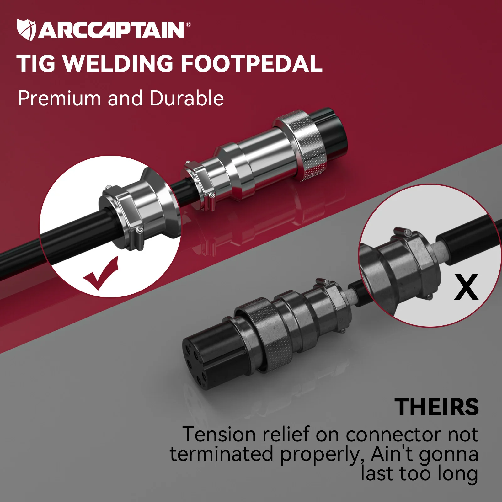 ARCCAPTAIN Foot Pedal Remote Amp Control 5-Pin Connector for MIG205MP Welder - Image 5