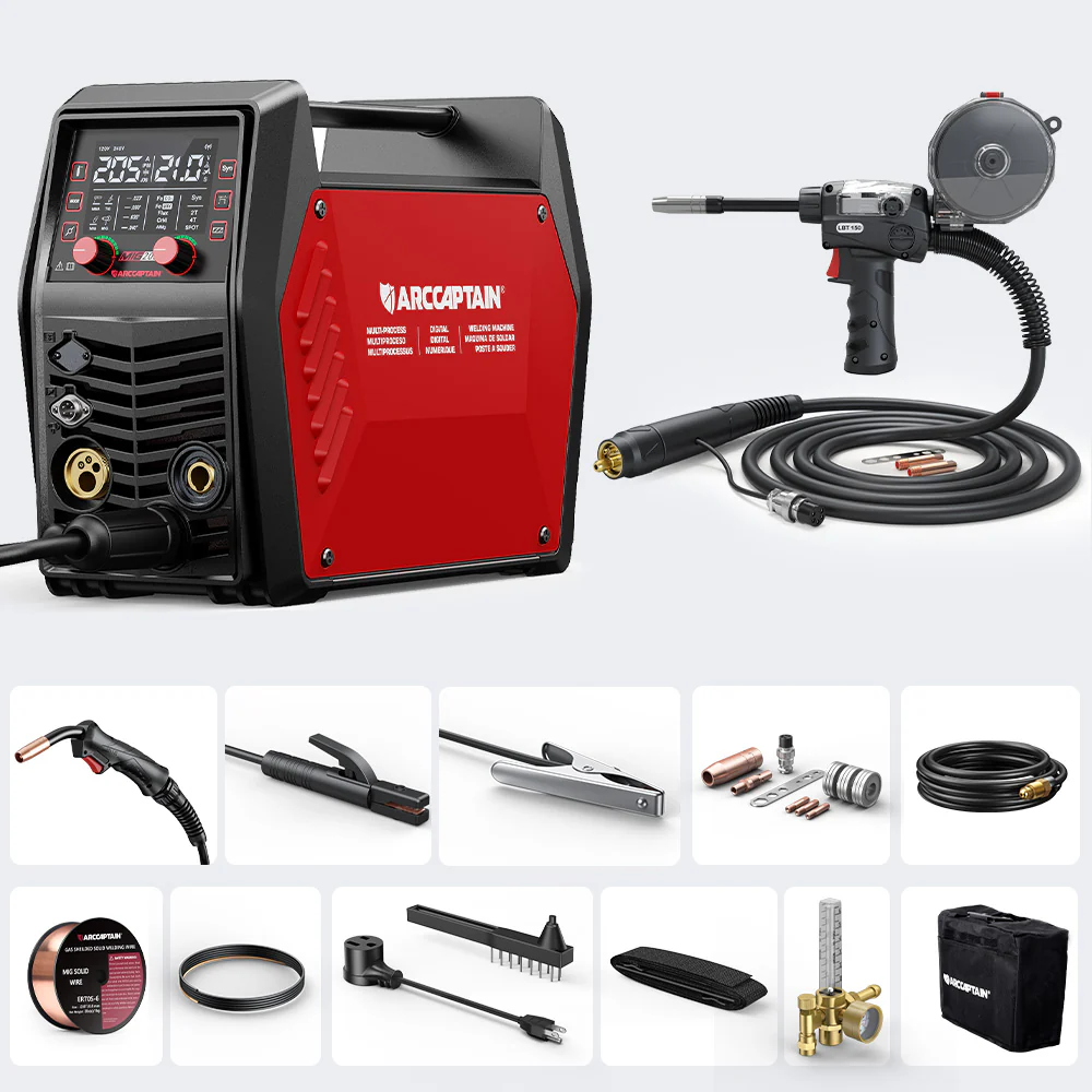 Arccaptain MIG205 Pro Gas MIG Welder Stainless Steel Multi Process Machine - Image 12
