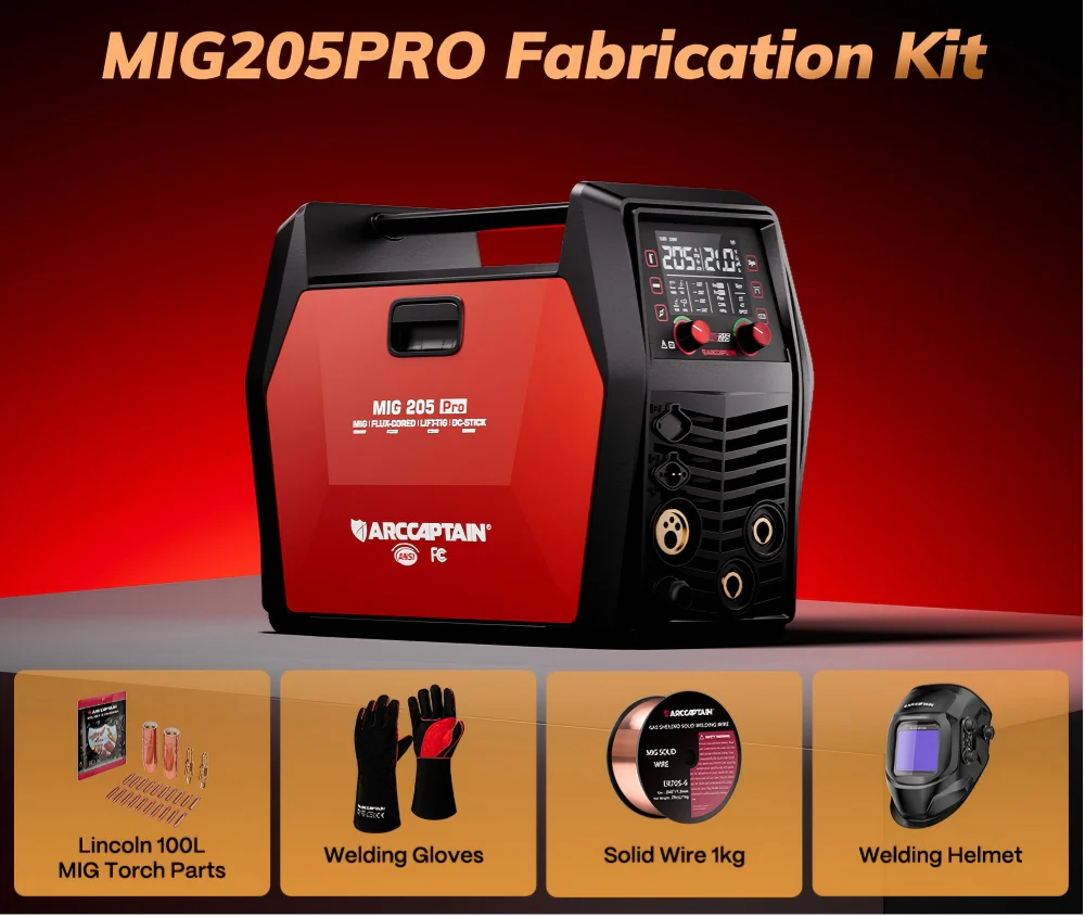 Arccaptain MIG205 Pro Gas MIG Welder Stainless Steel Multi Process Machine - Image 14