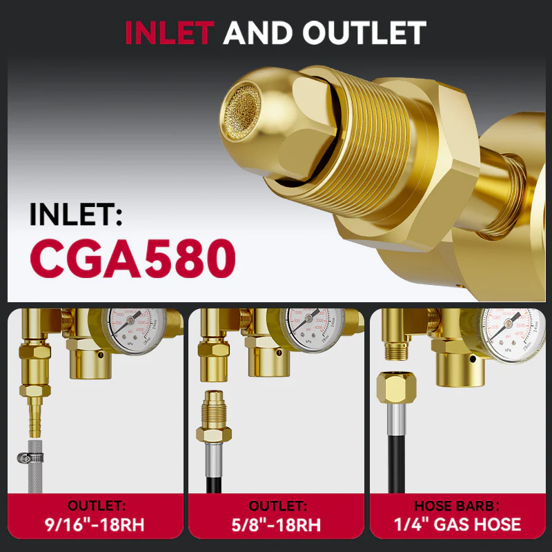 Argon CO2 Gas Regulator for MIG TIG Gas Welding Gas Pressure Regulator - Image 3