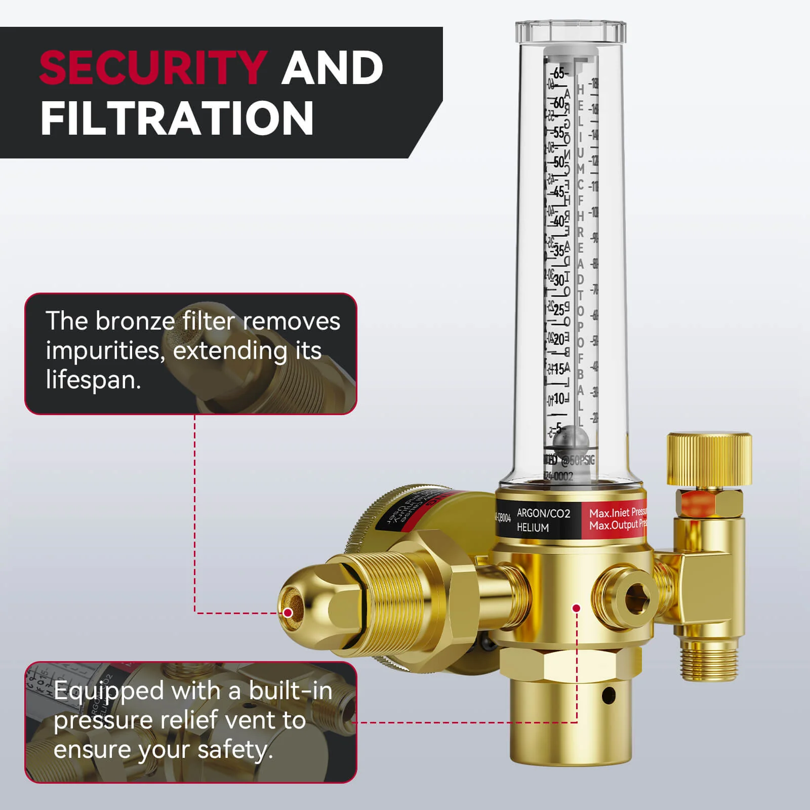 Argon CO2 Gas Regulator for MIG TIG Gas Welding Gas Pressure Regulator - Image 7