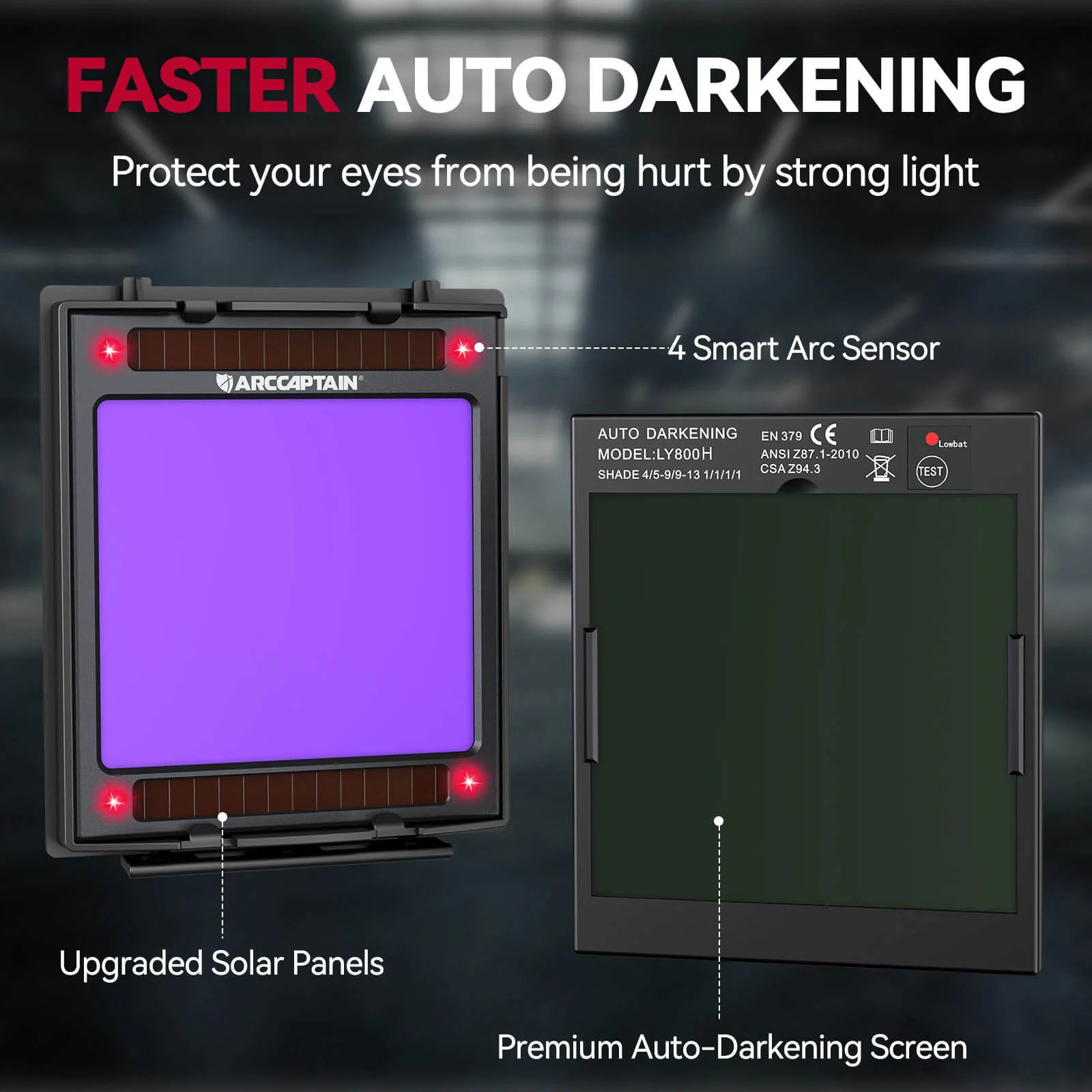 Auto Dark True Color Welding Helmet with LED Light CozyCraft X200 - Image 9