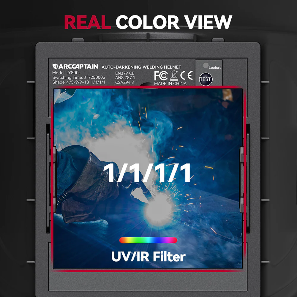 Super Large View Welding Helmet Black EXSpace X300 - Image 4