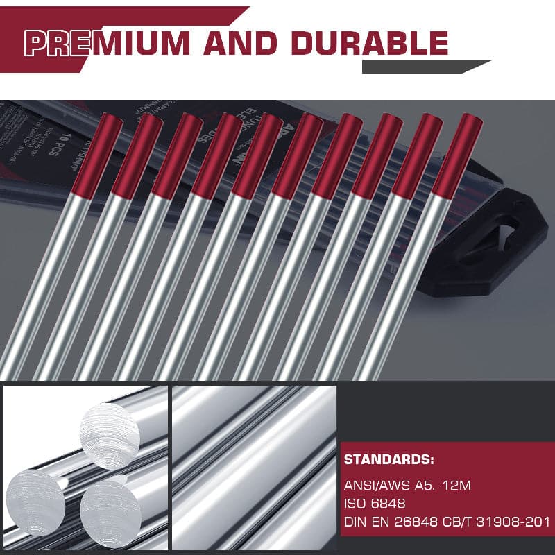 Color-coded Tungsten Electrodes 2% Blue Lanthanated Red Thoriated Tungsten - Image 3