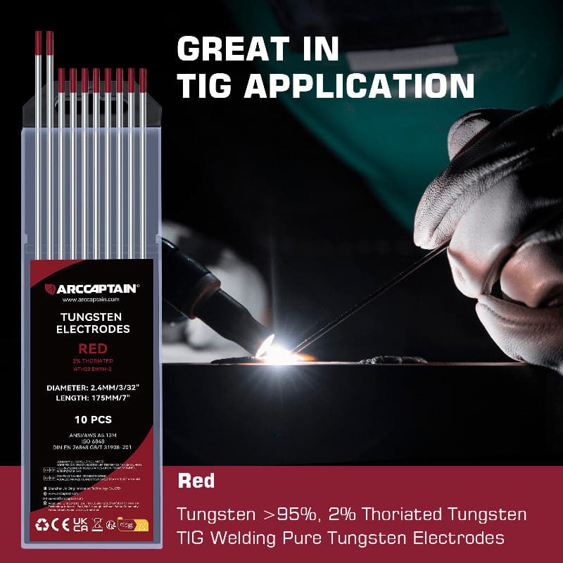 Color-coded Tungsten Electrodes 2% Blue Lanthanated Red Thoriated Tungsten - Image 5