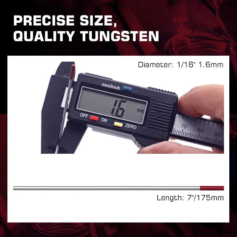 Color-coded Tungsten Electrodes 2% Blue Lanthanated Red Thoriated Tungsten - Image 7