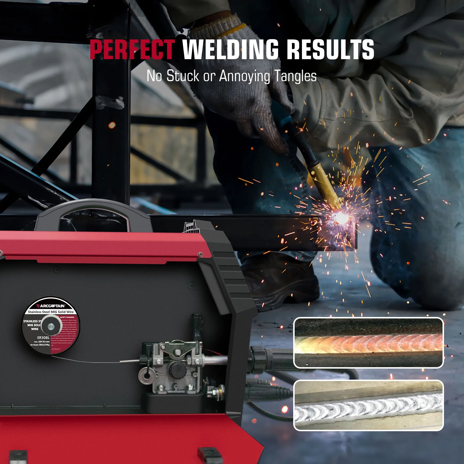 ARCCAPTAIN ER308L Solid Wire 2 Lbs Stainless Steel Mig Welding Wire - Image 6