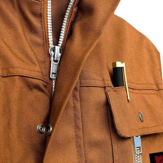 100% Cotton Flame Resistant Welding Jacket Khaki Welding Coat - Image 4