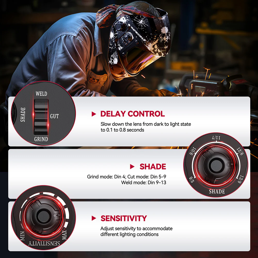 Grinding Cutting Welding Helmet Ink Splash EXSpace X300 - Image 5