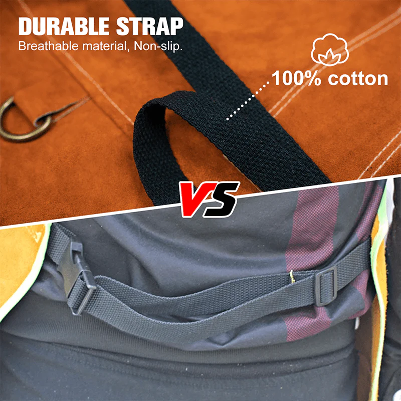 Heavy Duty Thick Leather Welding Apron/Heat Resistant Multi-Function Brown Apron - Image 5