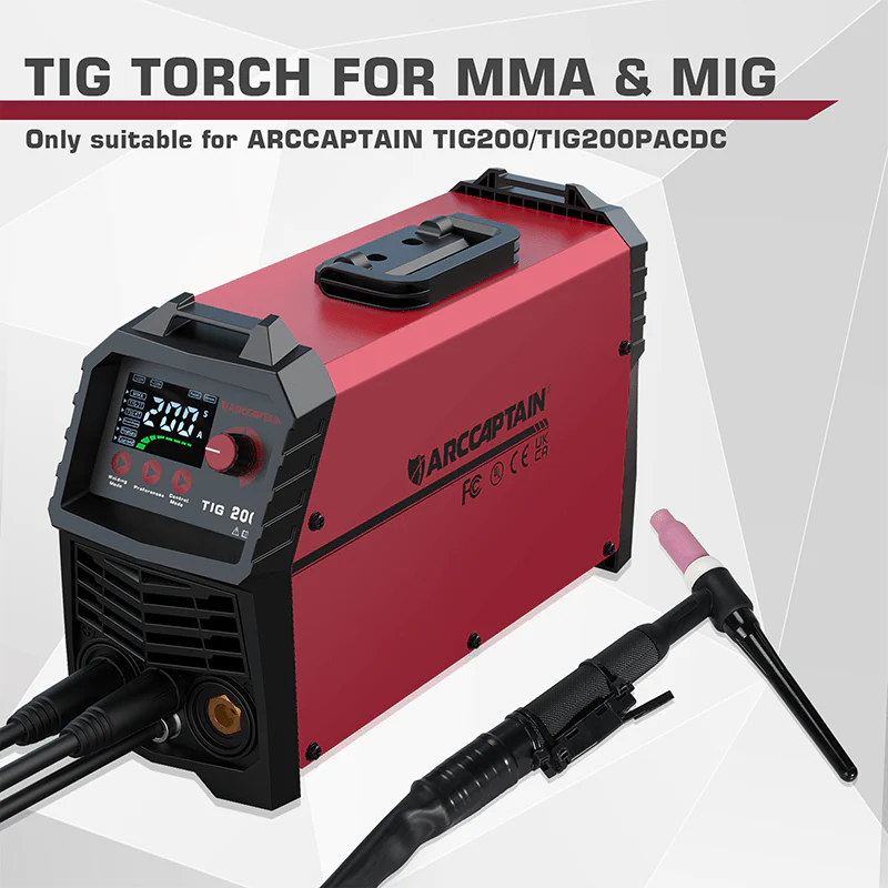 ARCCAPTAIN High Frequency Air Cooled TIG200 DC TIG Torch 13-FT 150 Amps Gun - Image 7