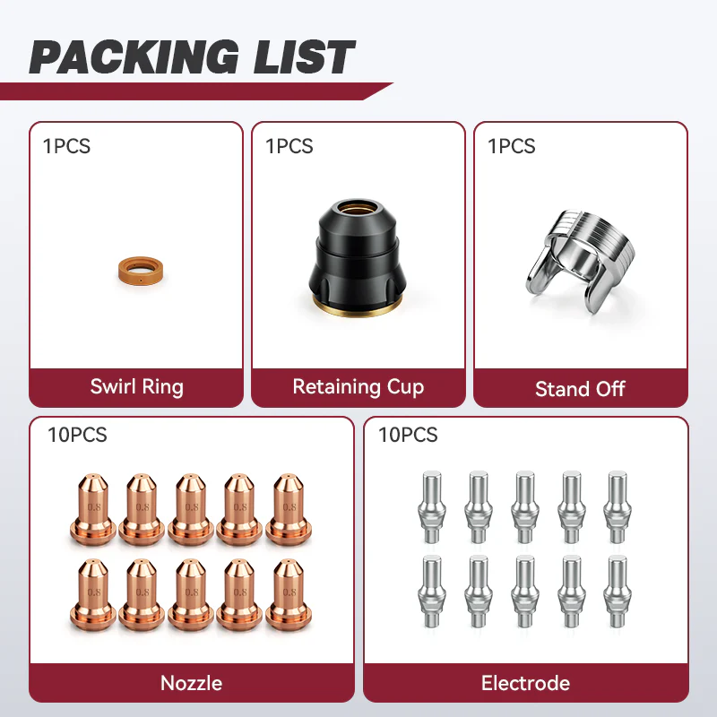 IPT60 Plasma Cutter Torch Consumables for CUT55MP CUT55 Non HF - Image 5