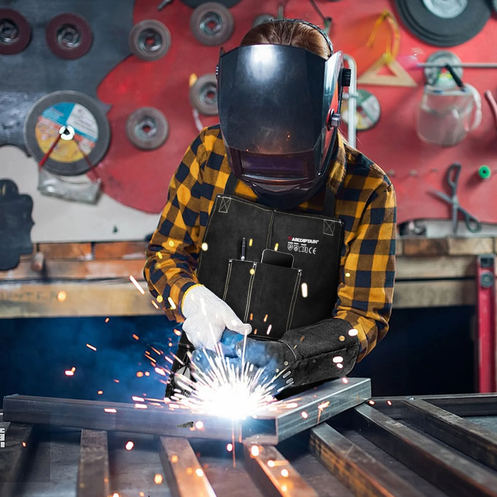 Arccaptain Leather Welding Apron Heat Flame Resistant Apron for Welding - Image 8