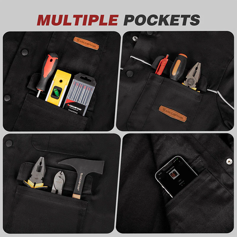 Lightweight Welding Coat for Men Black Welding Jacket - Image 3