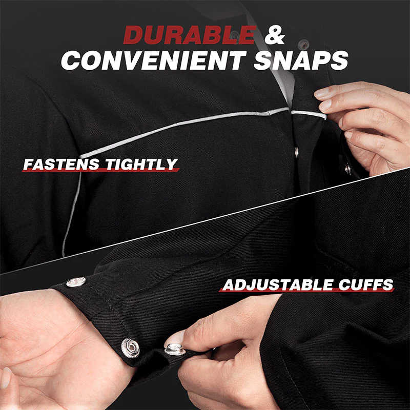 Lightweight Welding Coat for Men Black Welding Jacket - Image 4