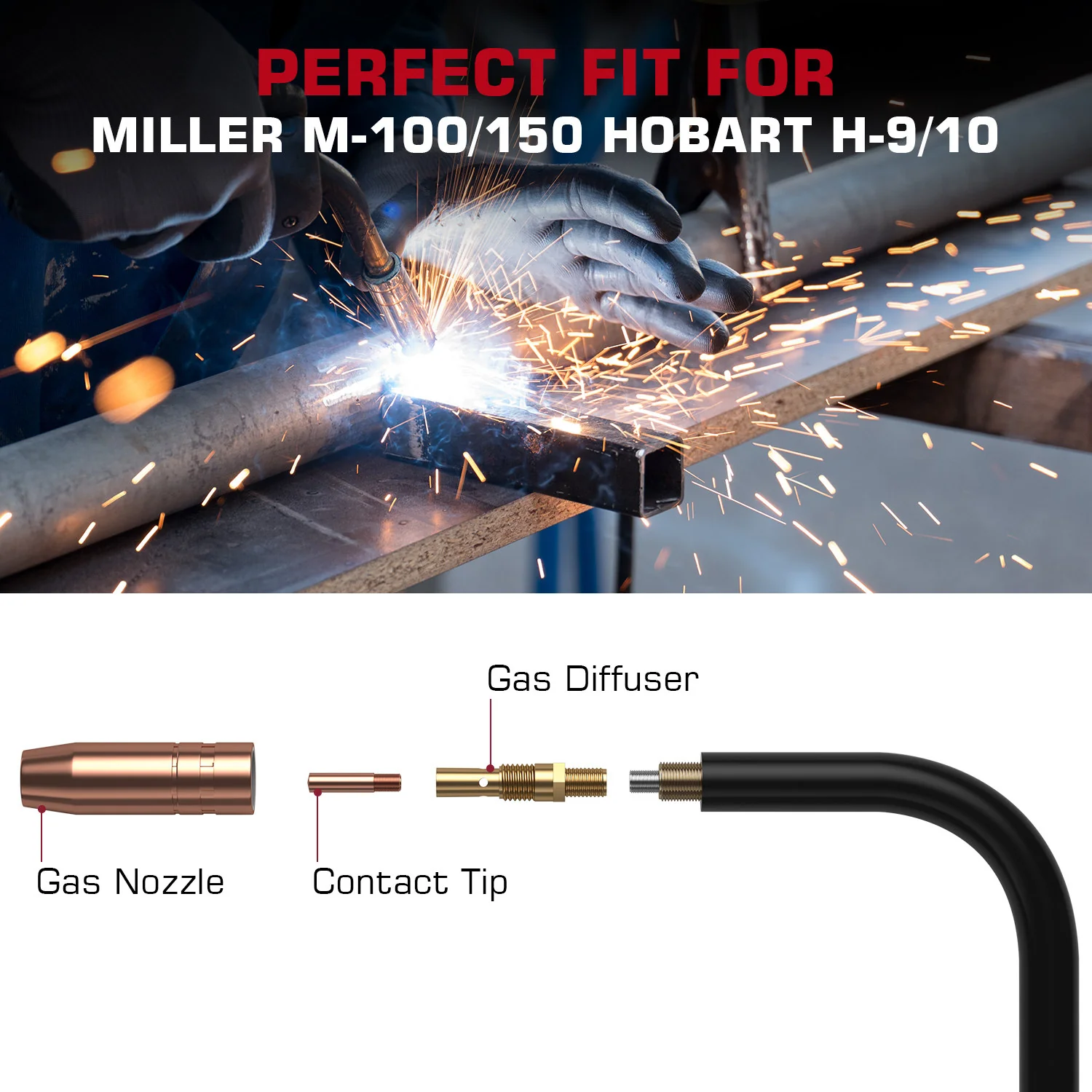 Lincoln Magnum 100L Welder Part MIG Welding Gun Consumables Kit - Image 7