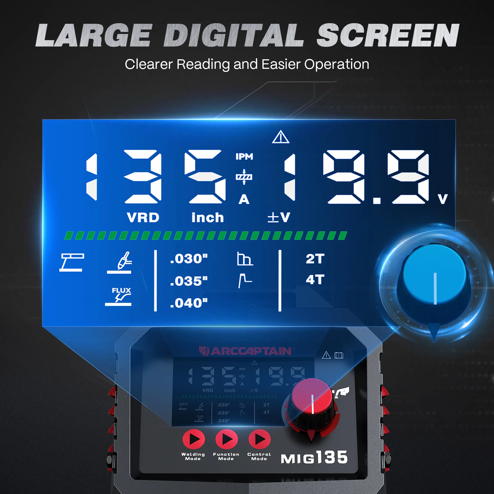 Arccaptain MIG135 Three in One 110V Gasless MIG Welder - Image 3