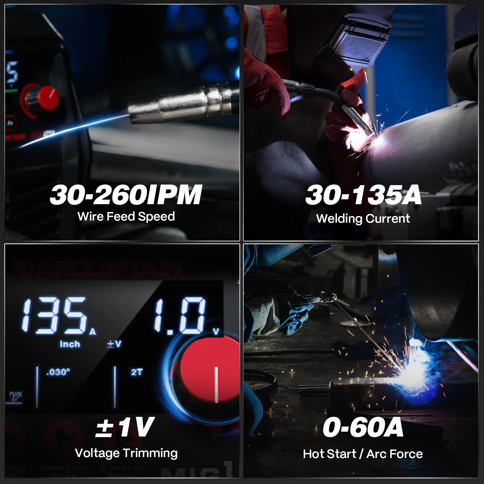 Arccaptain MIG135 Three in One 110V Gasless MIG Welder - Image 5