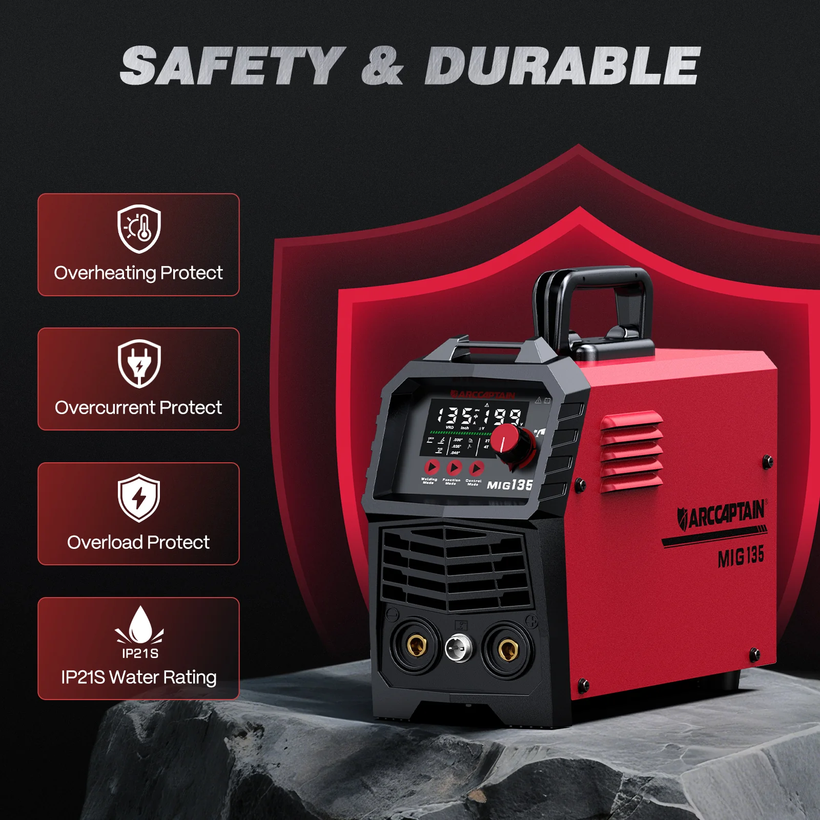 Arccaptain MIG135 Three in One 110V Gasless MIG Welder - Image 7