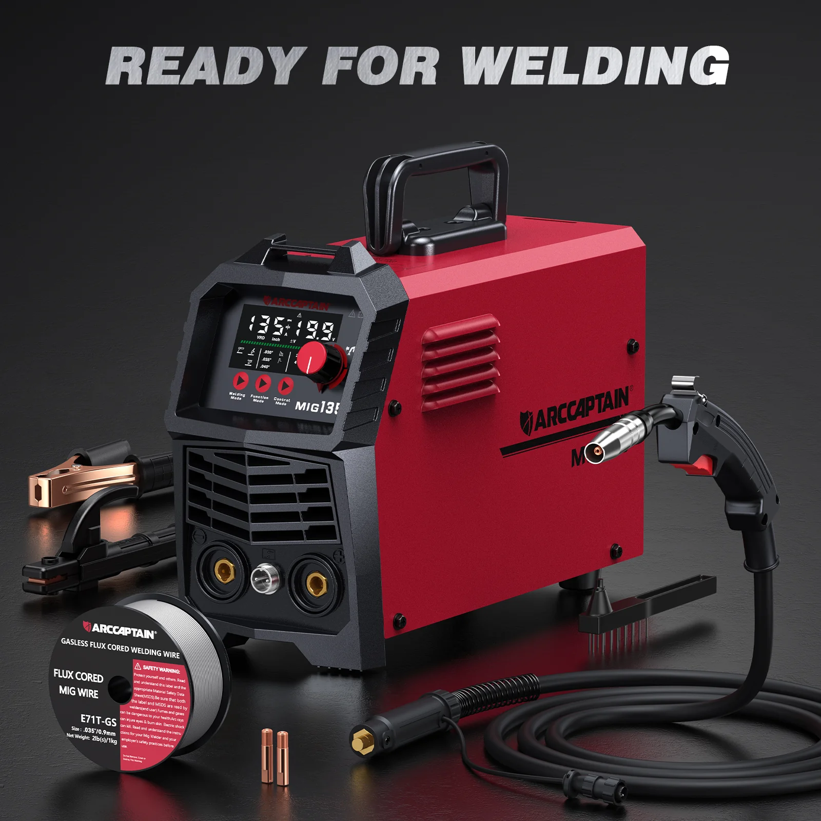 Arccaptain MIG135 Three in One 110V Gasless MIG Welder - Image 8
