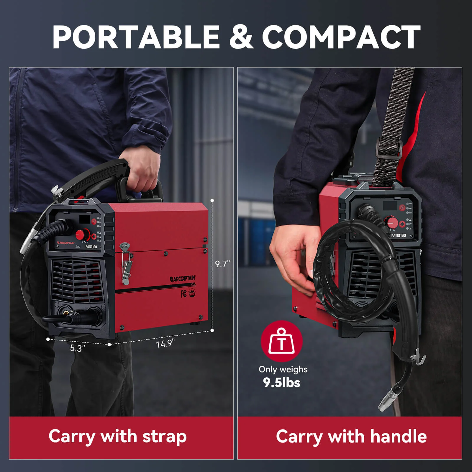 Arccaptain MIG160 4 in 1 Dual Voltage MIG Welder - Image 5