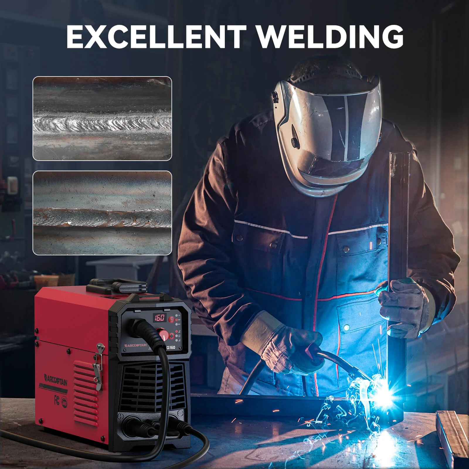 Arccaptain MIG160 4 in 1 Dual Voltage MIG Welder - Image 6