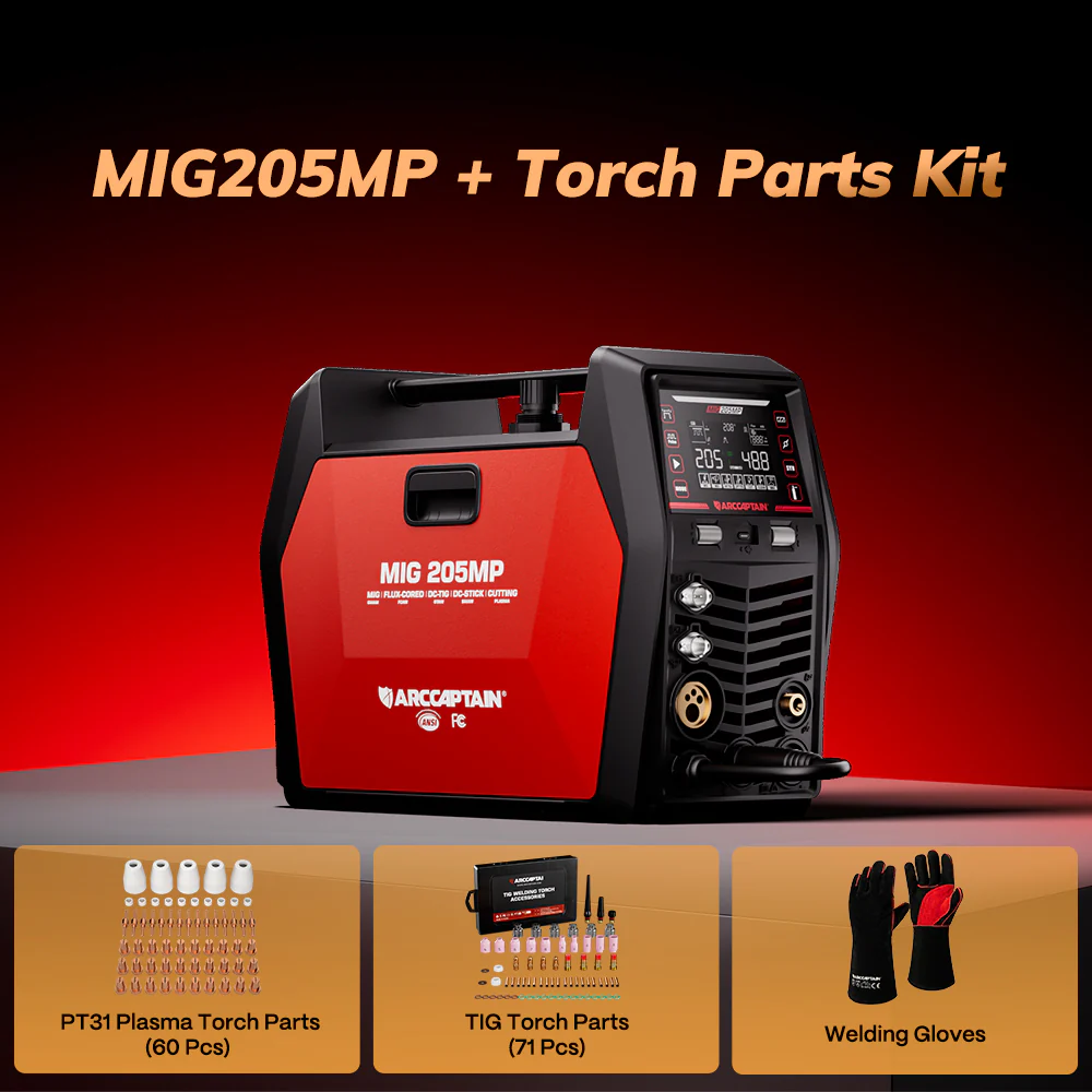 Arccaptain MIG205MP All-in-One Pulse MIG Welder and Cutter Combo - Image 10