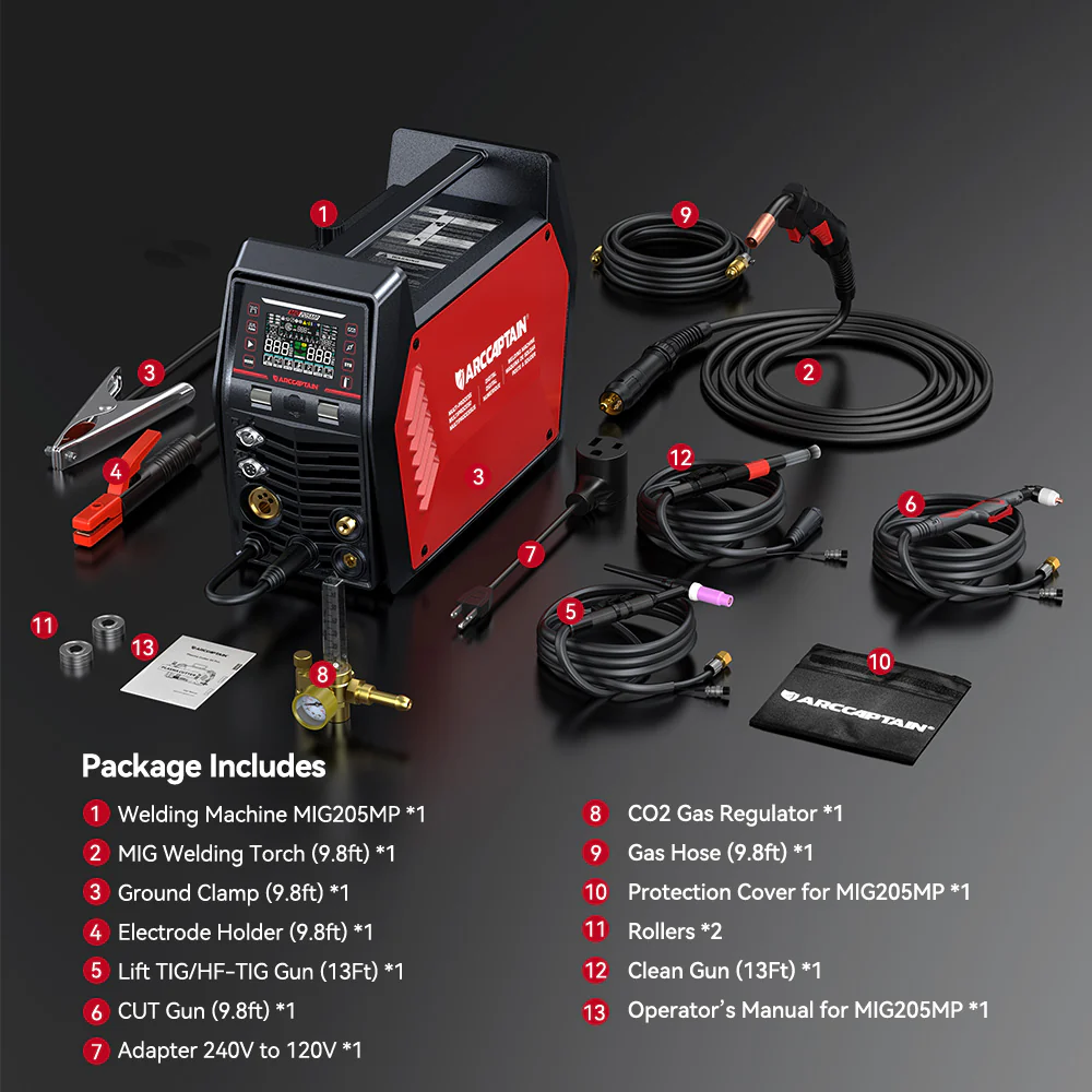Arccaptain MIG205MP All-in-One Pulse MIG Welder and Cutter Combo - Image 4