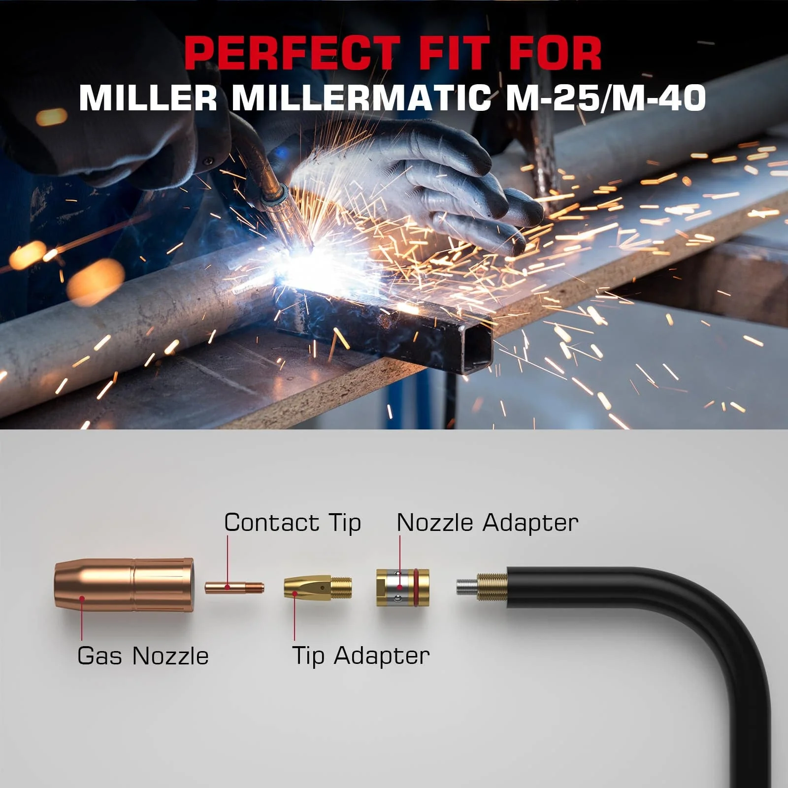 Miller M25 MIG Gun Replacement Parts MIG Gun Consumables Kit - Image 6