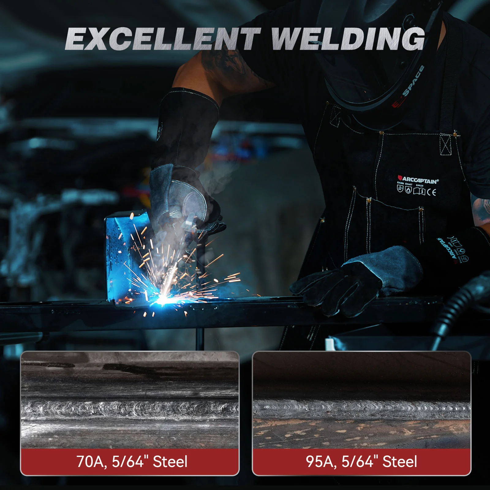 Arccaptain MIG130 Best 3 in 1 110V Portable No Gas Flux Core Welder - Image 4