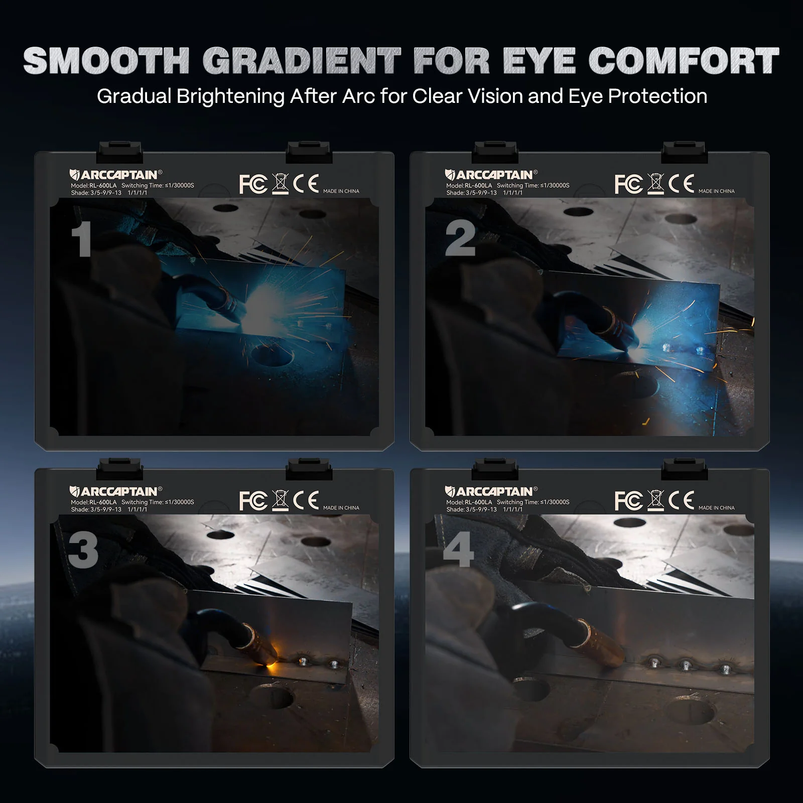 Super Large View Auto Shade Welder Helmet TriView X400 - Image 6