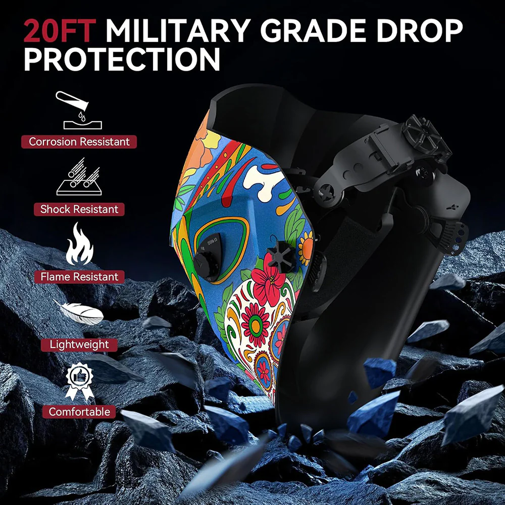 True Color Clear View Welding Helmet Sugar Skull Print ClearLite X100 - Image 3