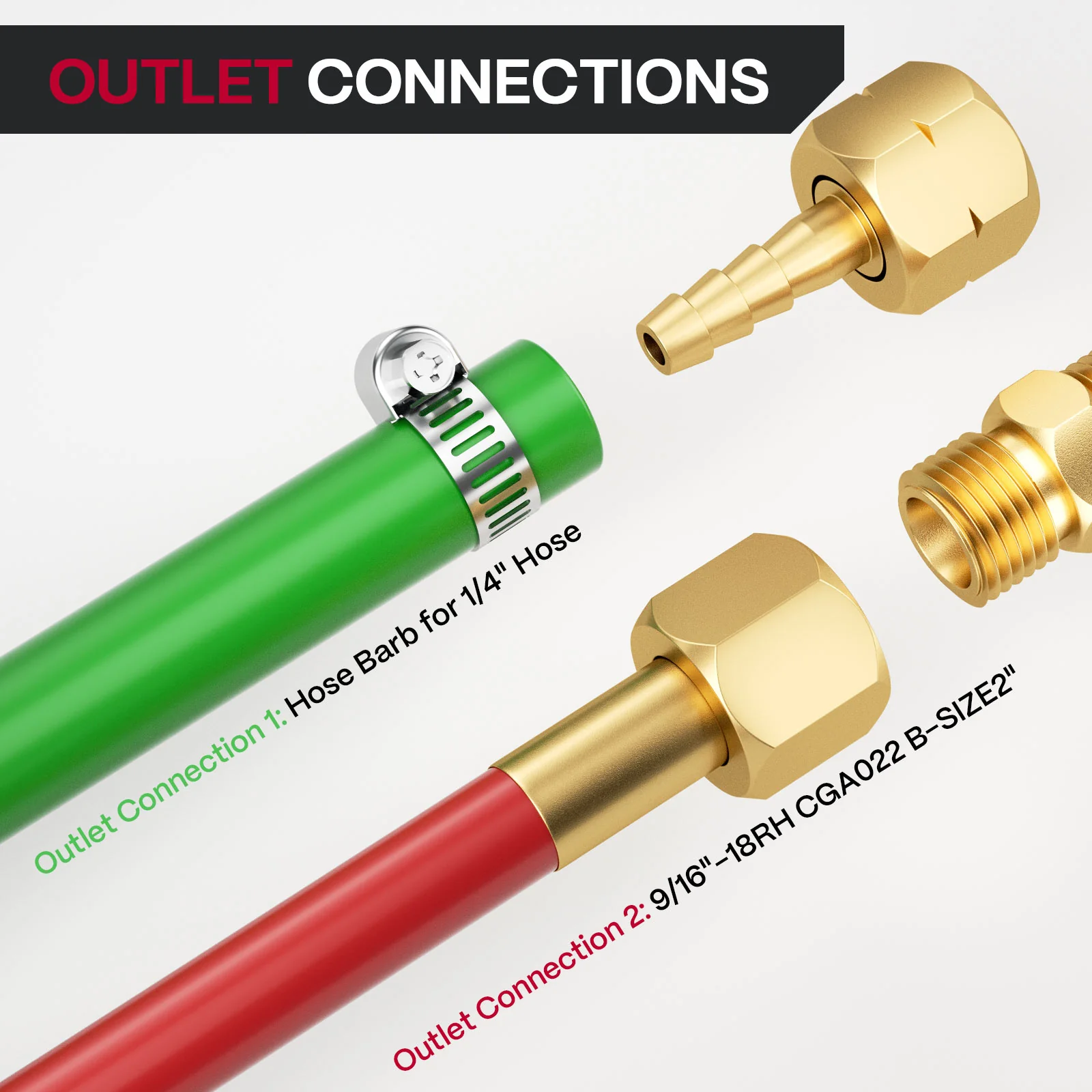 Oxygen and Acetylene Gas Regulators CGA540 and CGA510 Welding Gas Gauges - Image 4