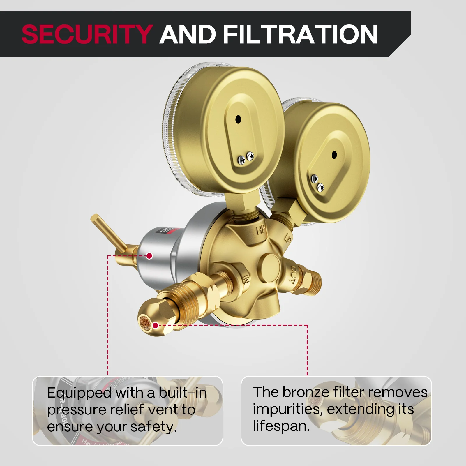 Oxygen and Acetylene Gas Regulators CGA540 and CGA510 Welding Gas Gauges - Image 7