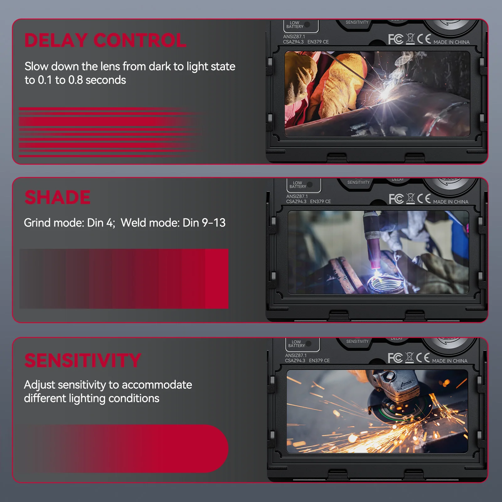 Welding Helmet with LED Light Skull Knight CozyCraft X200 - Image 4