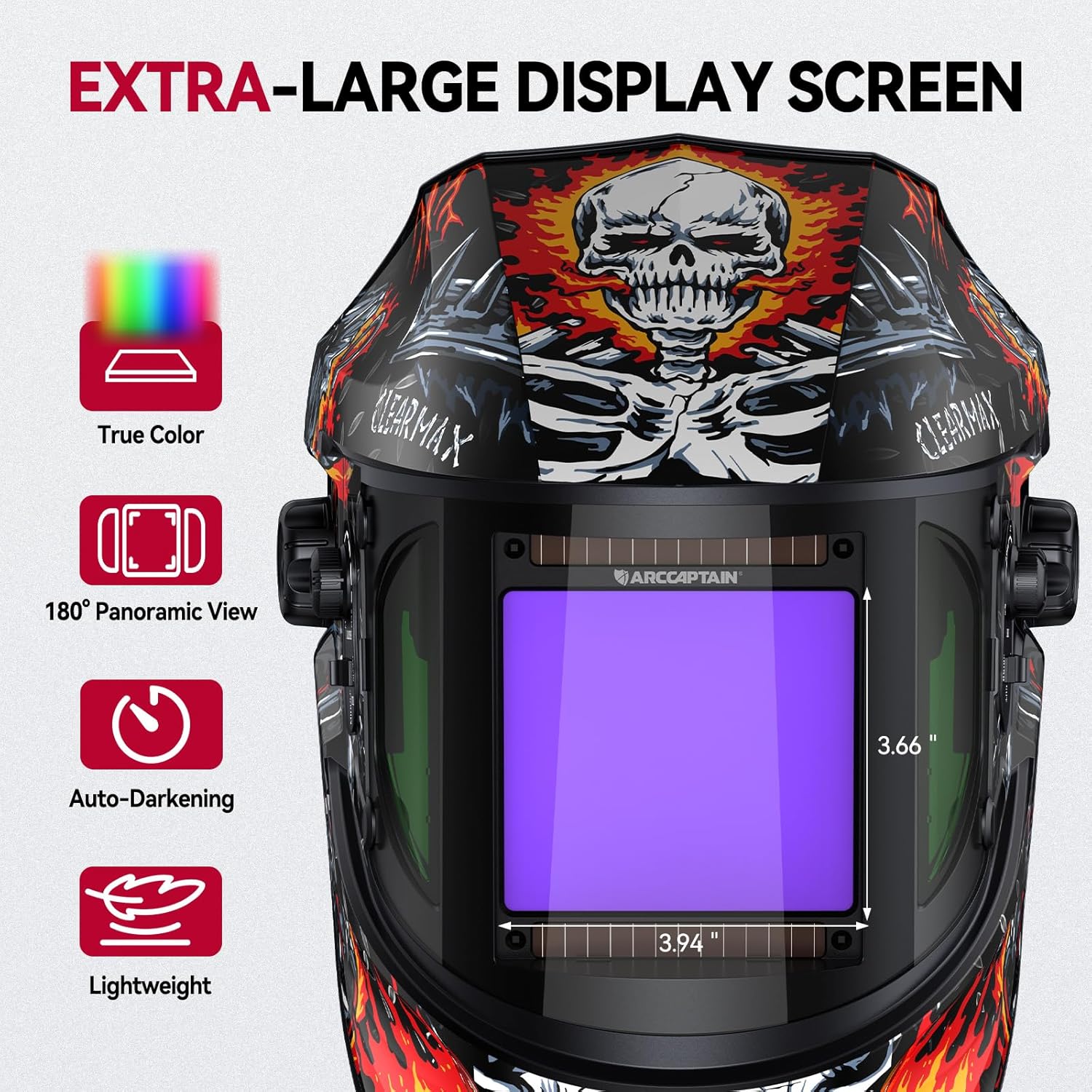 Super Large View 3.94" x 7.06" Welding Helmet with Side View EXSpace X300 - Image 10