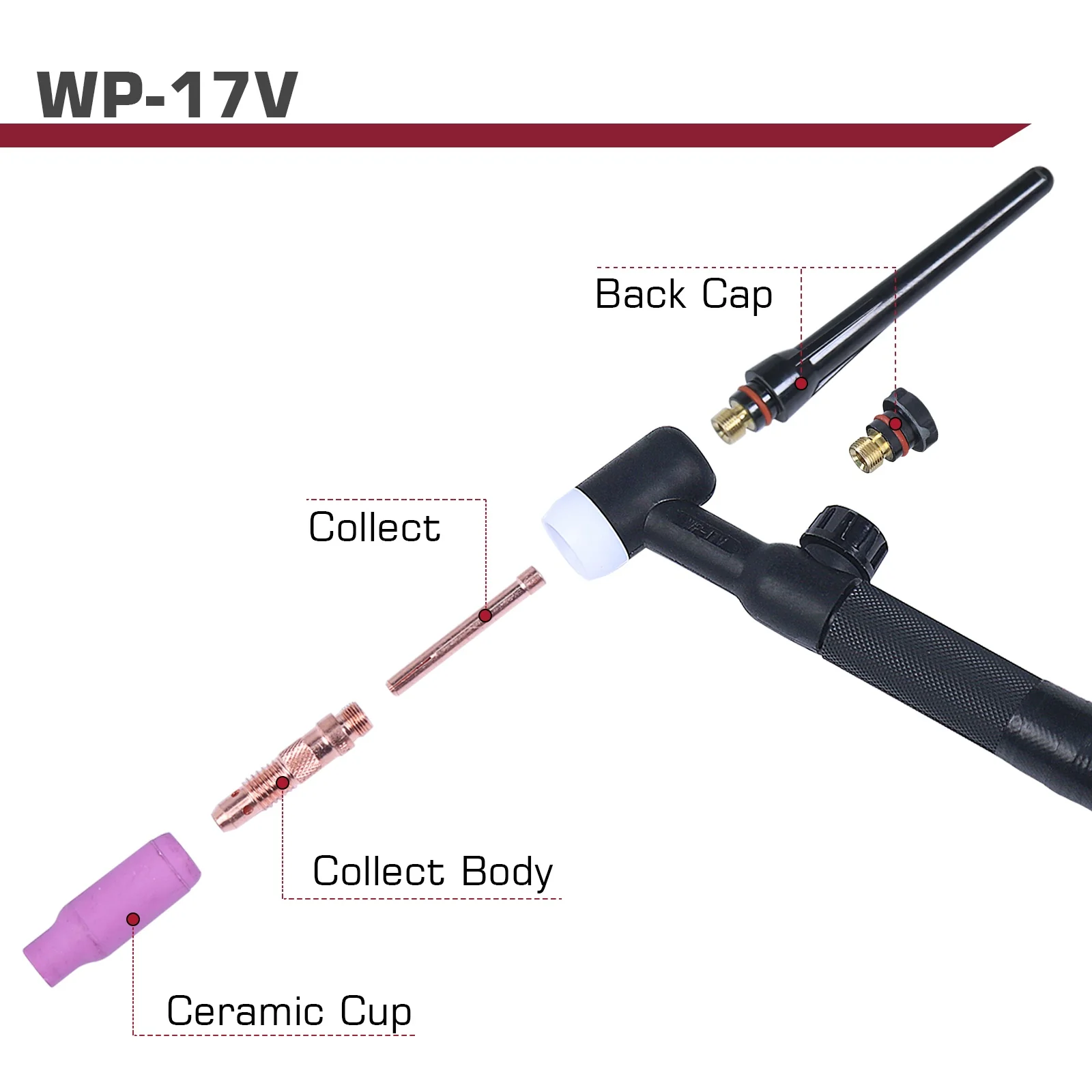 13ft WP-17V 150A Argon Lift TIG Torch with 35-50mm Connector - Image 5