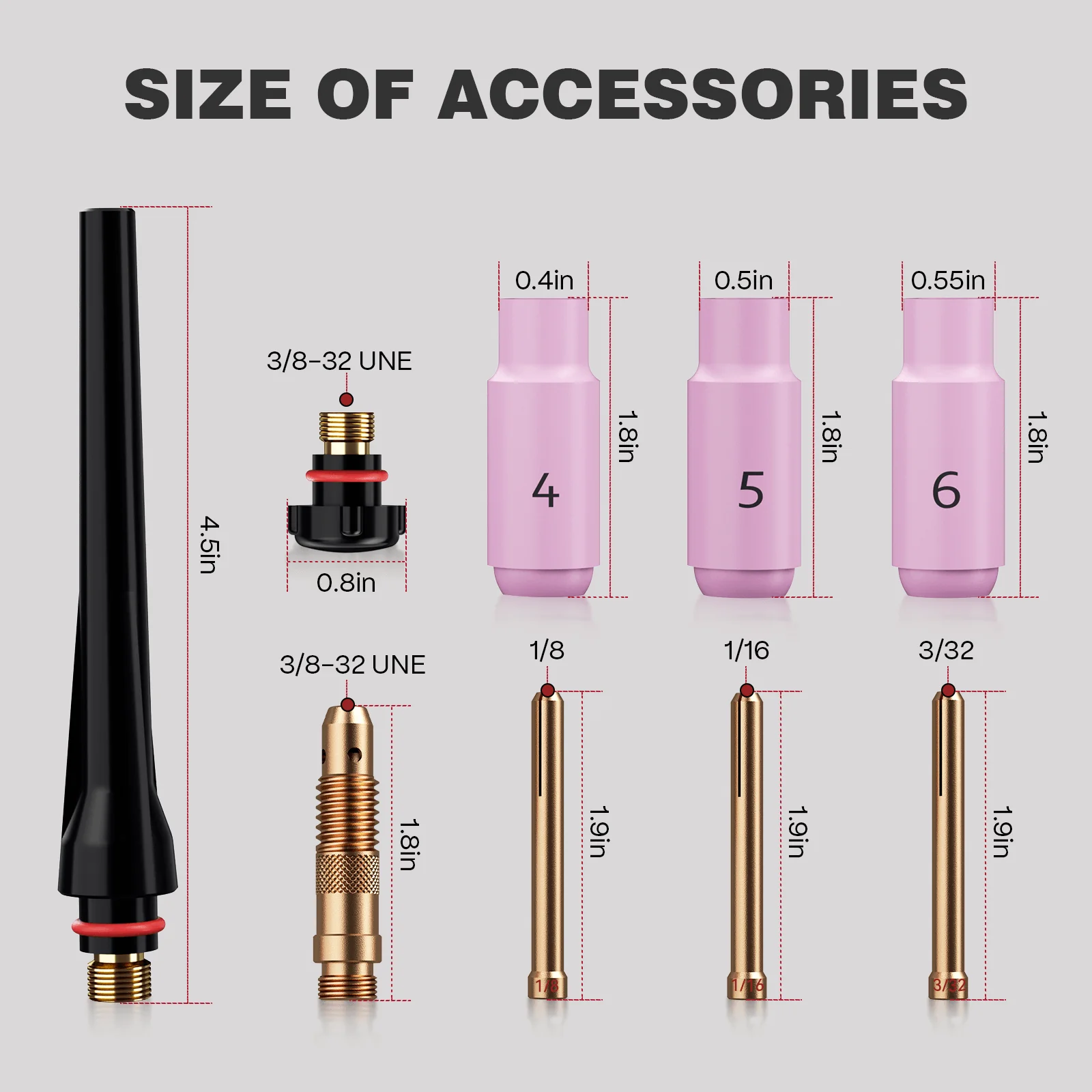 Arccaptain WP-26 150A Air-Cooled TIG Welding Torch with 13FT Cable - Image 5